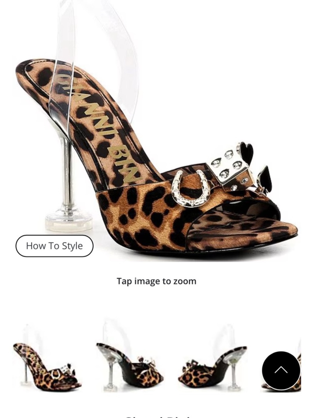 Gianni Bini Leopard Print Las Vegas themed Embellished Heels